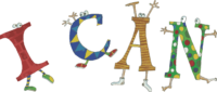 Animated letters spelling "I can"