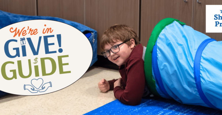 a student in a sensory tunnel