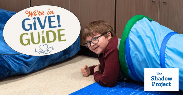 a student in a sensory tunnel